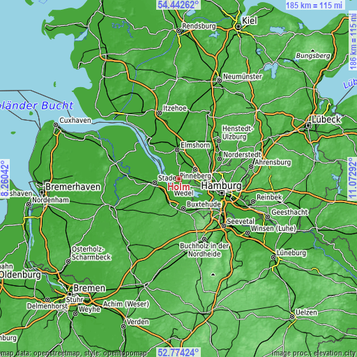 Topographic map of Holm