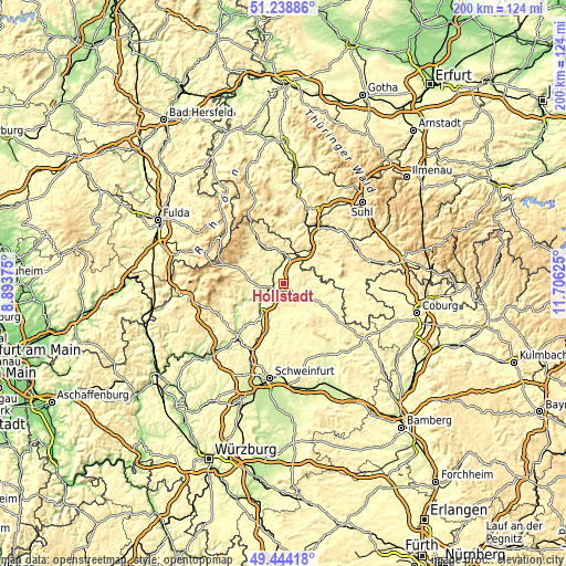 Topographic map of Hollstadt