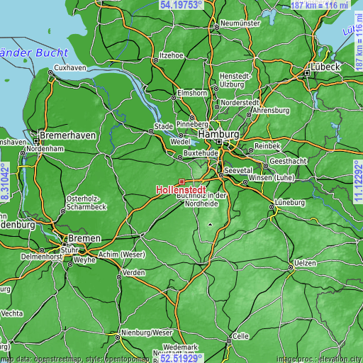 Topographic map of Hollenstedt