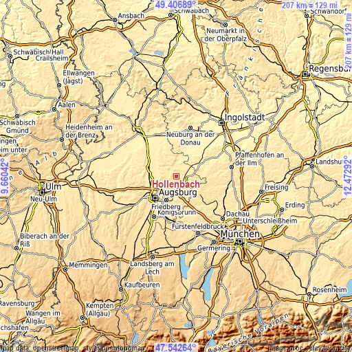 Topographic map of Hollenbach