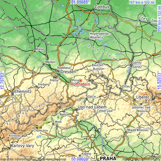 Topographic map of Hohnstein