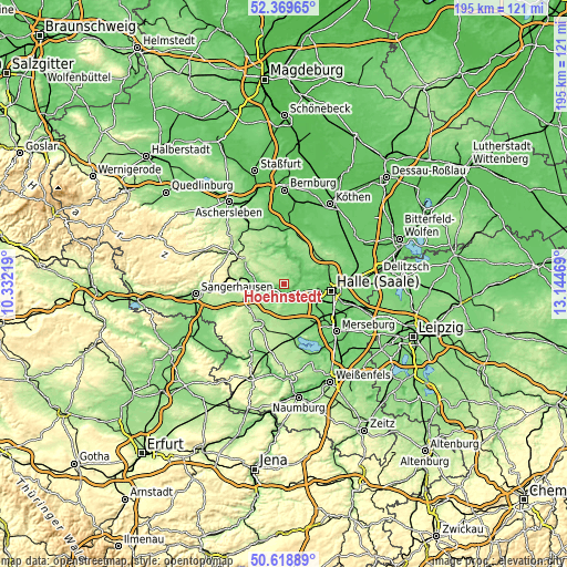 Topographic map of Höhnstedt