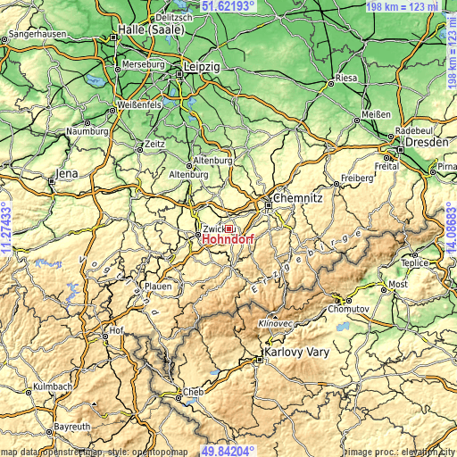 Topographic map of Hohndorf