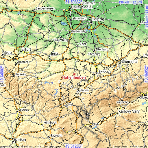 Topographic map of Hohenleuben