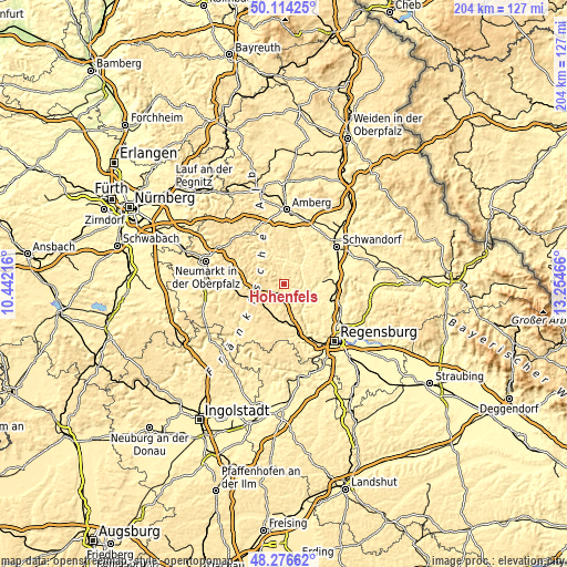 Topographic map of Hohenfels