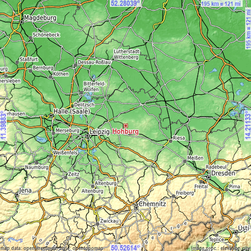 Topographic map of Hohburg