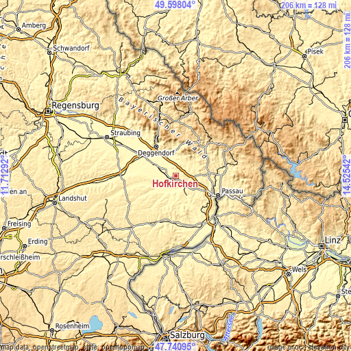 Topographic map of Hofkirchen