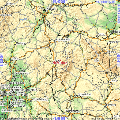 Topographic map of Hofbieber