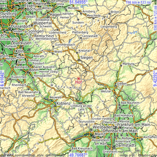 Topographic map of Hof