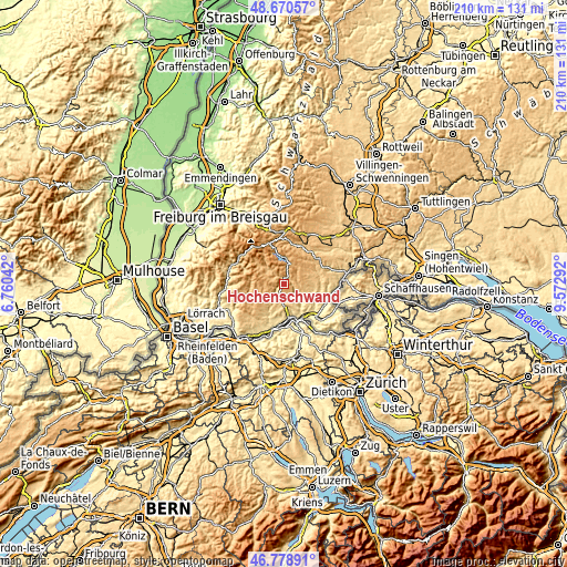 Topographic map of Höchenschwand