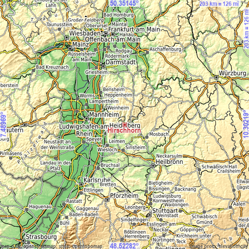 Topographic map of Hirschhorn