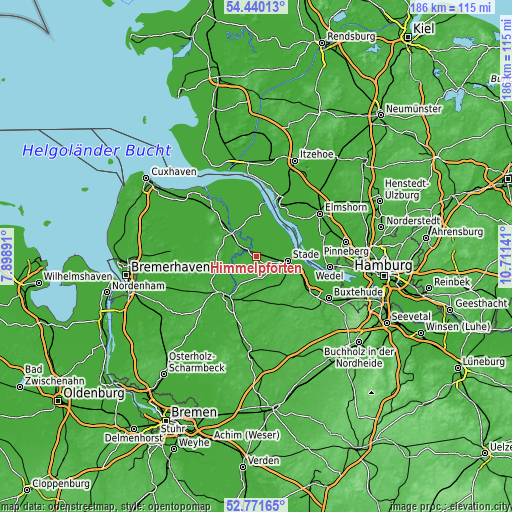 Topographic map of Himmelpforten