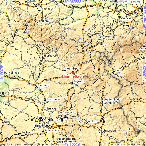 Topographic map of Himmelkron