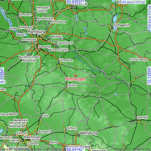 Topographic map of Himbergen