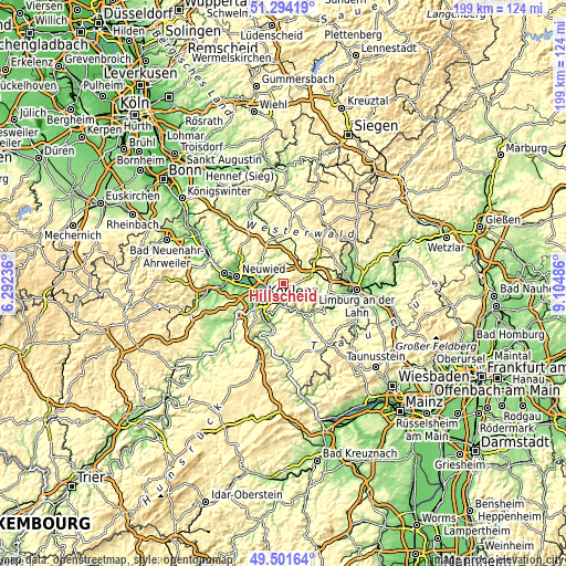 Topographic map of Hillscheid