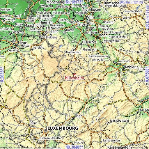 Topographic map of Hillesheim