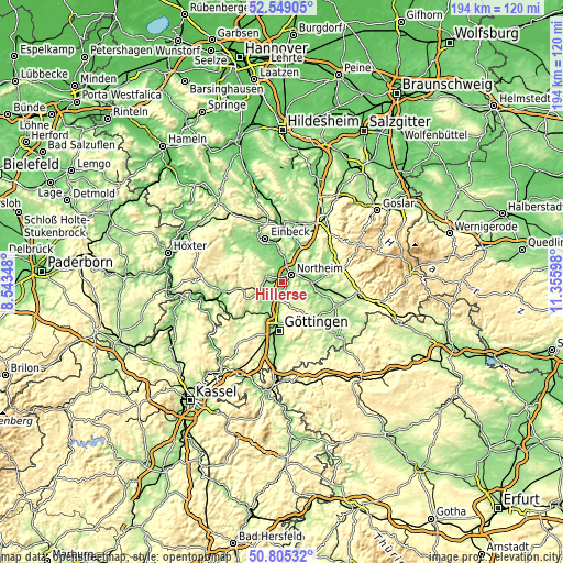 Topographic map of Hillerse