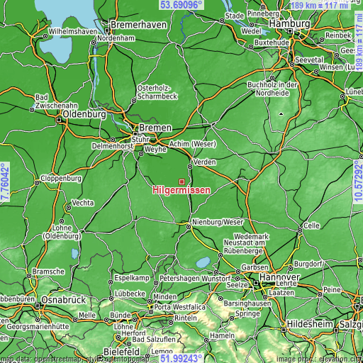 Topographic map of Hilgermissen