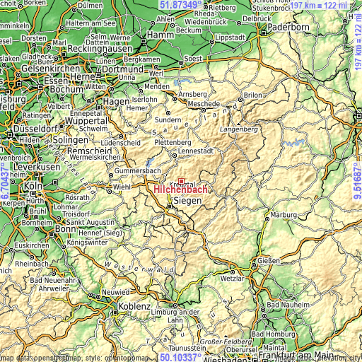 Topographic map of Hilchenbach