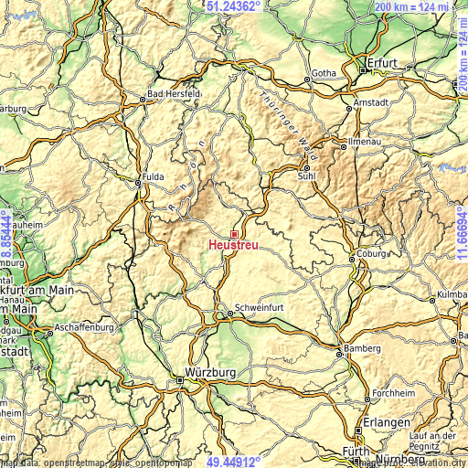 Topographic map of Heustreu