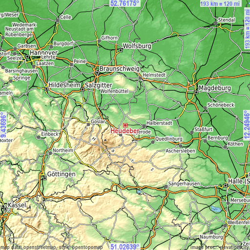 Topographic map of Heudeber