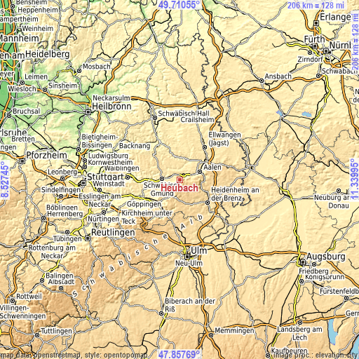 Topographic map of Heubach