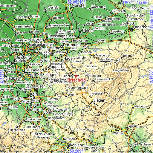 Topographic map of Herscheid