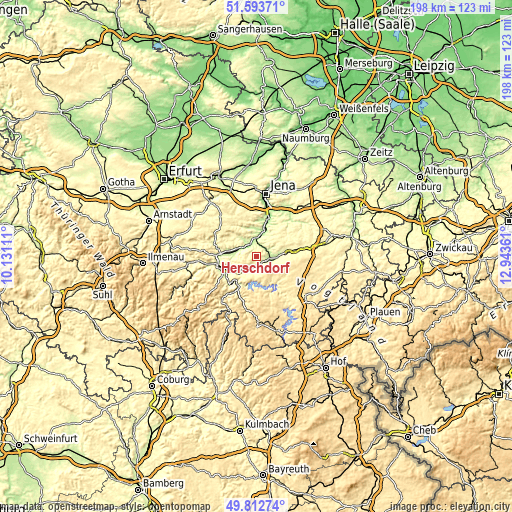 Topographic map of Herschdorf