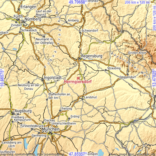 Topographic map of Herrngiersdorf