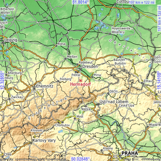 Topographic map of Hermsdorf