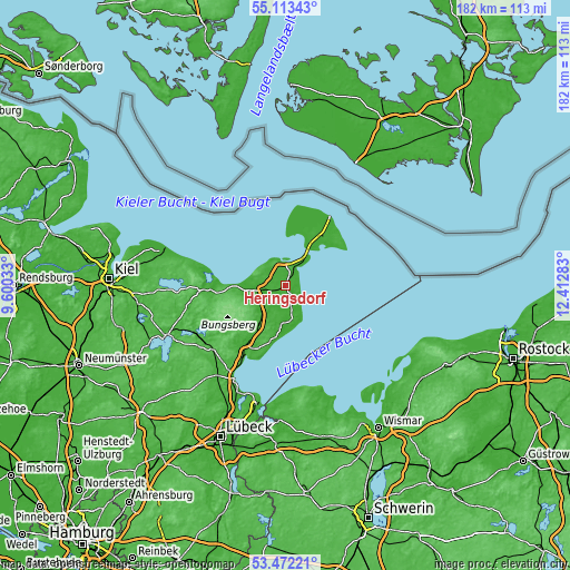 Topographic map of Heringsdorf