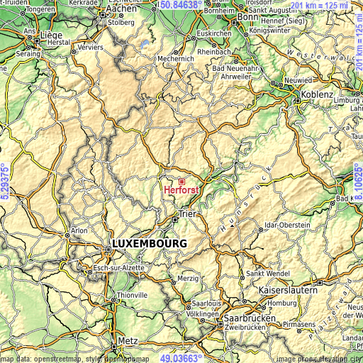 Topographic map of Herforst