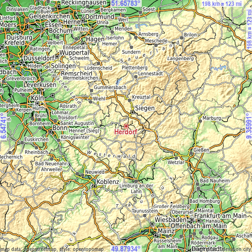 Topographic map of Herdorf