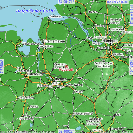 Topographic map of Hepstedt