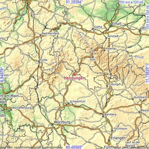 Topographic map of Hendungen