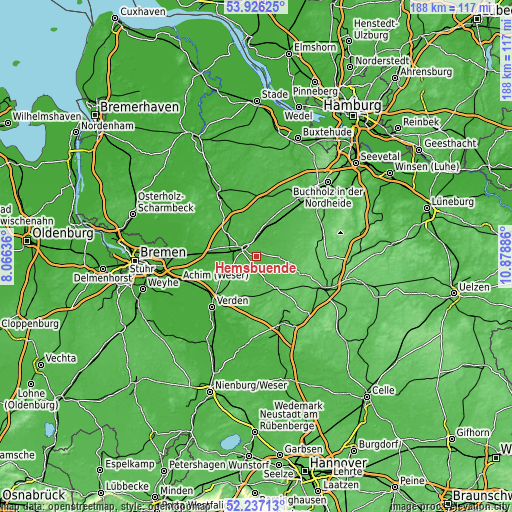 Topographic map of Hemsbünde