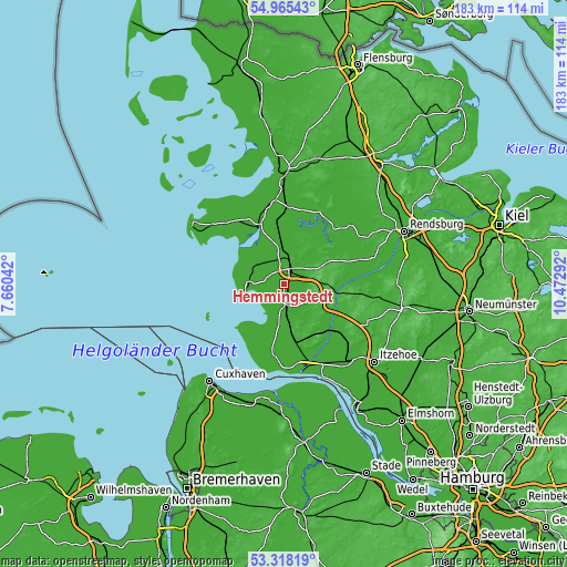 Topographic map of Hemmingstedt