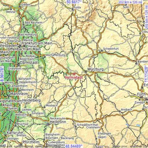 Topographic map of Helmstadt