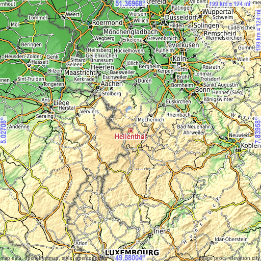 Topographic map of Hellenthal