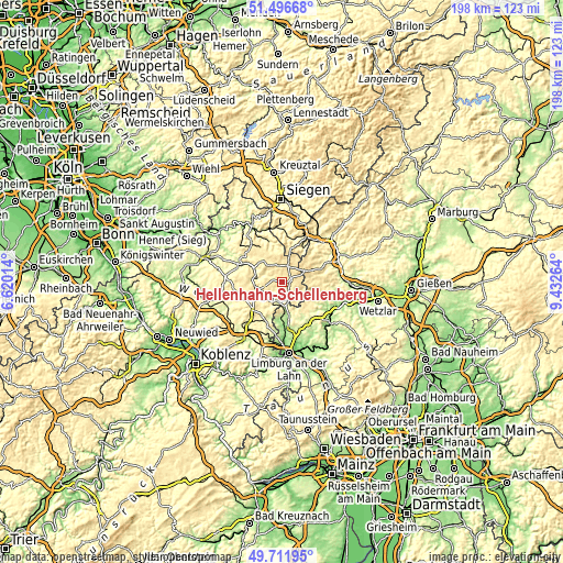 Topographic map of Hellenhahn-Schellenberg