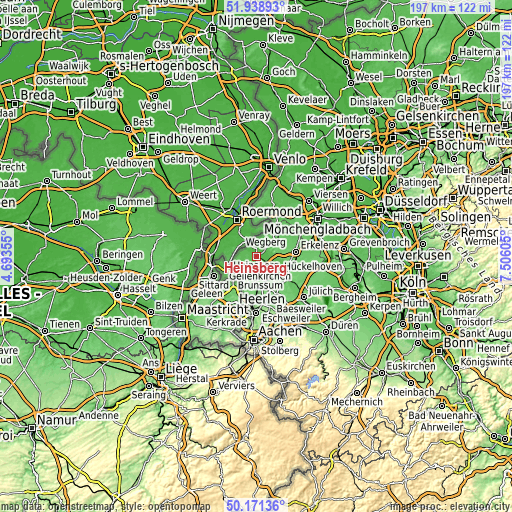 Topographic map of Heinsberg