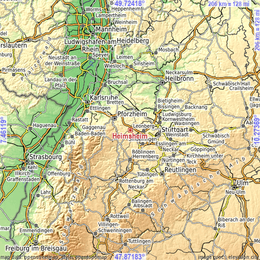 Topographic map of Heimsheim