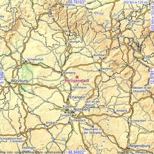 Topographic map of Heiligenstadt