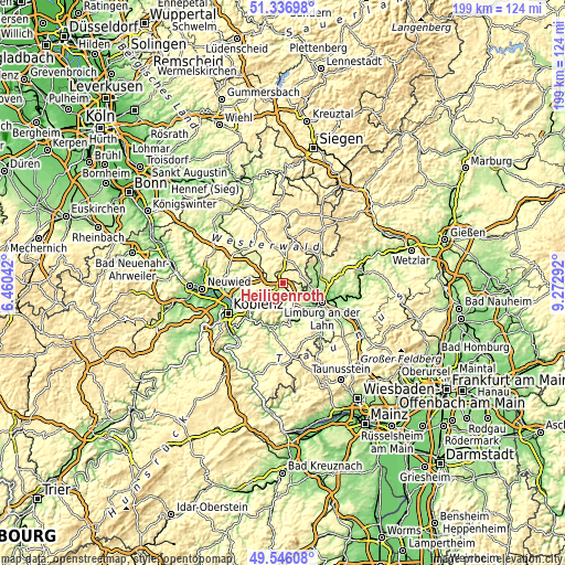 Topographic map of Heiligenroth