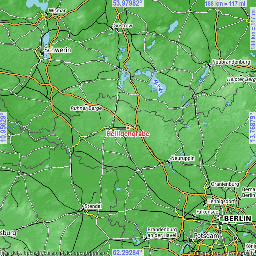 Topographic map of Heiligengrabe