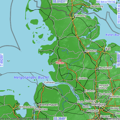 Topographic map of Heide