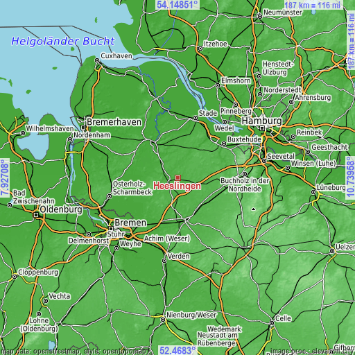 Topographic map of Heeslingen