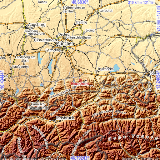 Topographic map of Hausham