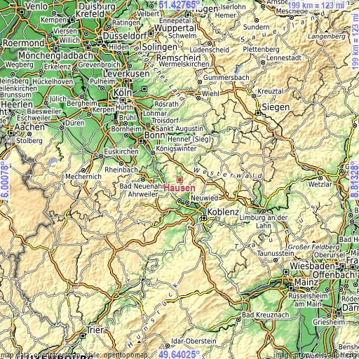 Topographic map of Hausen