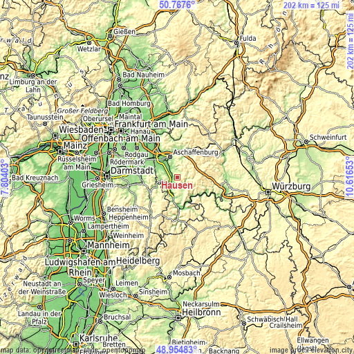 Topographic map of Hausen